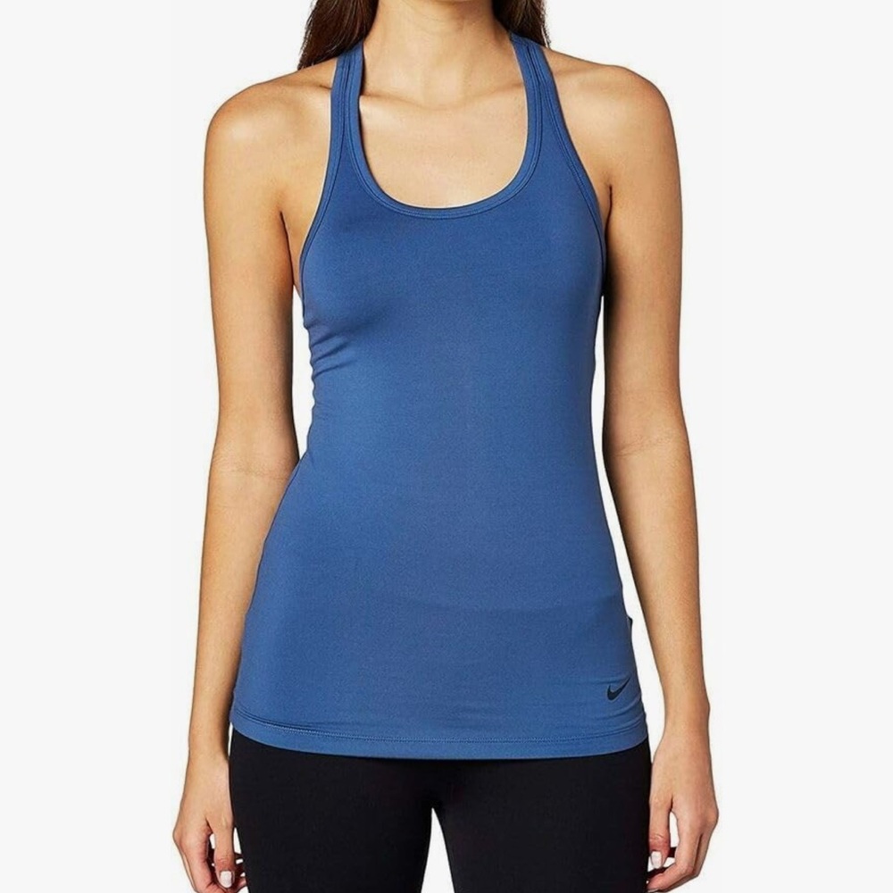 Nike Dri-FIT Racerback Tank Top Slate Blue Athletic Workout Shirt Womens Size M